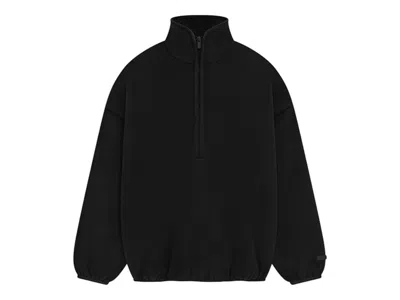Pre-owned Fear Of God Men's  Essentials Brushed Half Zip Pullover In Black