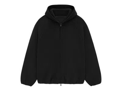 Pre-owned Fear Of God Men's  Essentials Brushed Hooded Bomber Jacket In Black