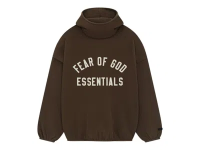 Pre-owned Fear Of God Men's  Essentials Brushed Hoodie In Brown