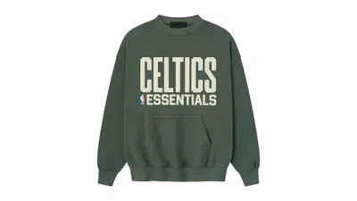 Pre-owned Fear Of God Men's  Essentials Celtics Sport Crewneck Sweatshirt In Balsam Green