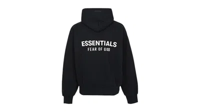 Pre-owned Fear Of God Men's  Essentials Classic Fit Fleece Hoodie In Black