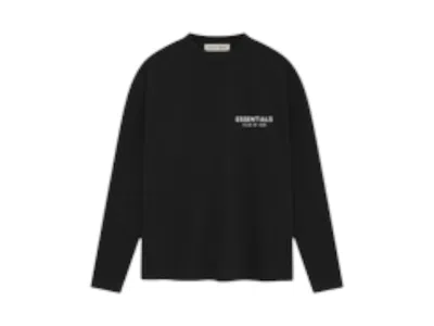 Pre-owned Fear Of God Men's  Essentials Classic Fit Long Sleeve T-shirt In Talc
