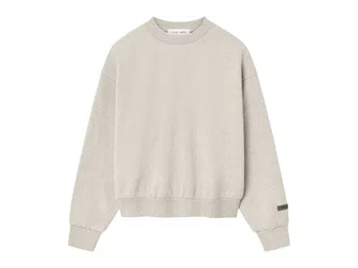 Pre-owned Fear Of God Men's  Essentials Classic Fleece Crewneck Sweatshirt (fw25) In Heather Stone In Gray