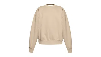 Pre-owned Fear Of God Men's  Essentials Classic Fleece Crewneck Sweatshirt In Timber
