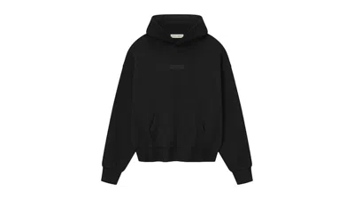 Pre-owned Fear Of God Men's  Essentials Classic Fleece Hoodie In Jet Black