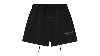 Pre-owned Fear Of God Men's  Essentials Classic Fleece Sweatshort In Jet Black