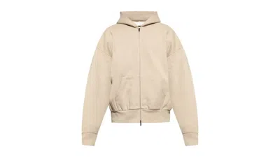 Pre-owned Fear Of God Men's  Essentials Classic Fleece Zip Up Hoodie In Timber