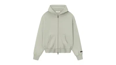Pre-owned Fear Of God Men's  Essentials Classic Fleece Zipup Hoodie In Abbey Stone In Gray
