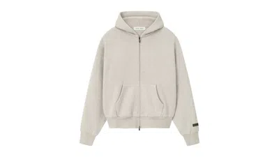 Pre-owned Fear Of God Men's  Essentials Classic Full Zip Hoodie In Heather Stone In Gray