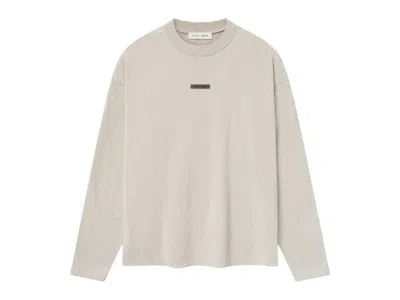 Pre-owned Fear Of God Men's  Essentials Classic Long Sleeve Tee Shirt In Heather Stone In Gray