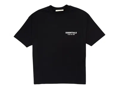 Pre-owned Fear Of God Men's  Essentials Classic Short Sleeve Tee Shirt In Jet Black