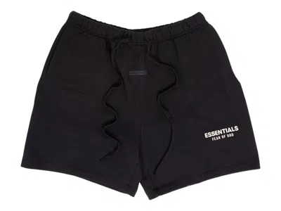 Pre-owned Fear Of God Men's  Essentials Classic Sweatshort In Jet Black