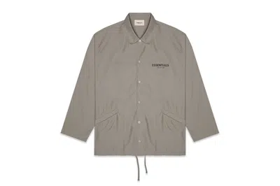 Pre-owned Fear Of God Men's  Essentials Coach Jacket In Cement