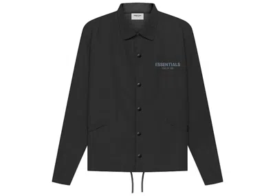 Pre-owned Fear Of God Men's  Essentials Coaches Jacket In Black