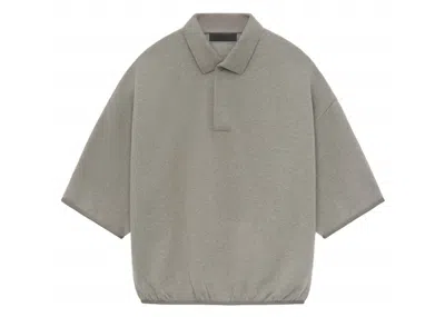 Pre-owned Fear Of God Men's  Essentials Core Collection 3/4 Sleeve Polo Shirt In Heather Grey In Gray