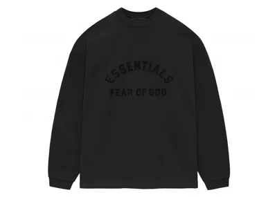 Pre-owned Fear Of God Men's  Essentials Core Collection Heavy Long Sleeve Tee Shirt In Black