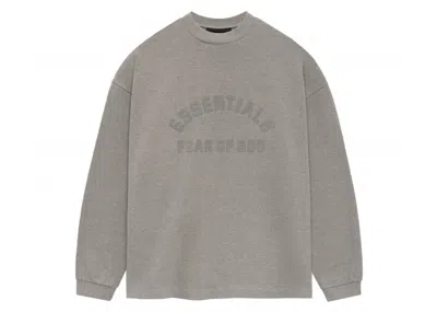 Pre-owned Fear Of God Men's  Essentials Core Collection Heavy Long Sleeve Tee Shirt In Heather Grey In Gray