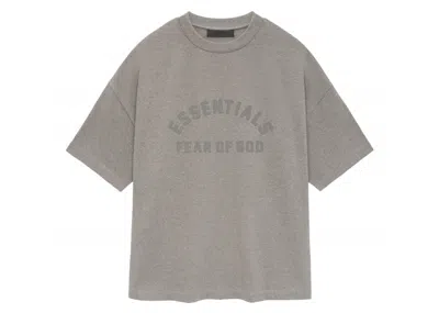 Pre-owned Fear Of God Men's  Essentials Core Collection Heavy Short Sleeve Tee Shirt In Heather Grey In Gray