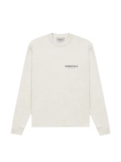 Pre-owned Fear Of God Men's  Essentials Core Collection Long Sleeve T-shirt In Light Heather Oatmeal