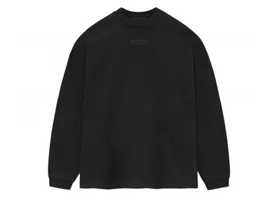 Pre-owned Fear Of God Men's  Essentials Core Collection Long Sleeve Tee Shirt In Black