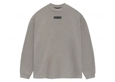 Pre-owned Fear Of God Men's  Essentials Core Collection Long Sleeve Tee Shirt In Heather Grey