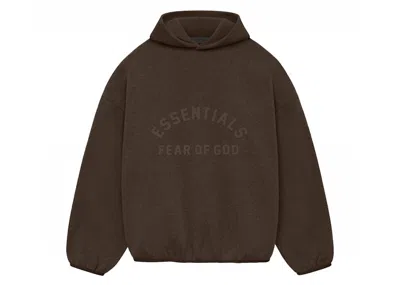 Pre-owned Fear Of God Men's  Essentials Core Collection Nylon Fleece Hoodie Heather In Heather Wood
