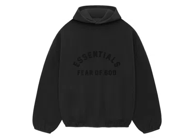 Pre-owned Fear Of God Men's  Essentials Core Collection Nylon Fleece Hoodie In Black/ Black