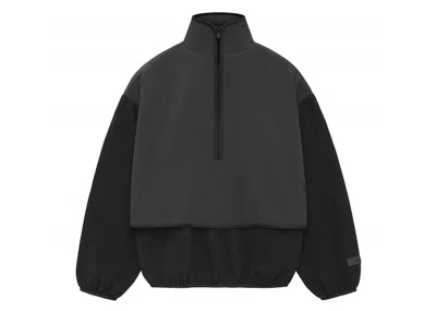 Pre-owned Fear Of God Men's  Essentials Core Collection Nylon Fleece Mockneck In Black/ Black
