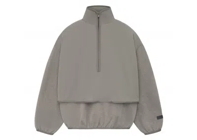 Pre-owned Fear Of God Men's  Essentials Core Collection Nylon Fleece Mockneck In Dust/heather Grey