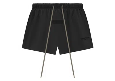 Pre-owned Fear Of God Men's  Essentials Core Collection Nylon Running Short In Black
