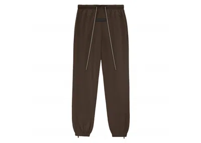 Pre-owned Fear Of God Men's  Essentials Core Collection Nylon Track Pant In Wood In Brown