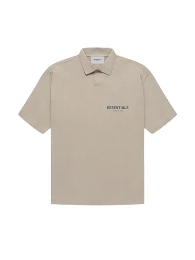 Pre-owned Fear Of God Men's  Essentials Core Collection Polo Shirt In String