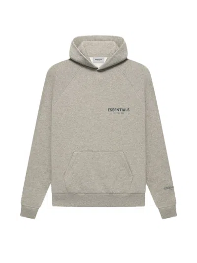 Pre-owned Fear Of God Men's  Essentials Core Collection Pullover Hoodie Dark In Heather Oatmeal