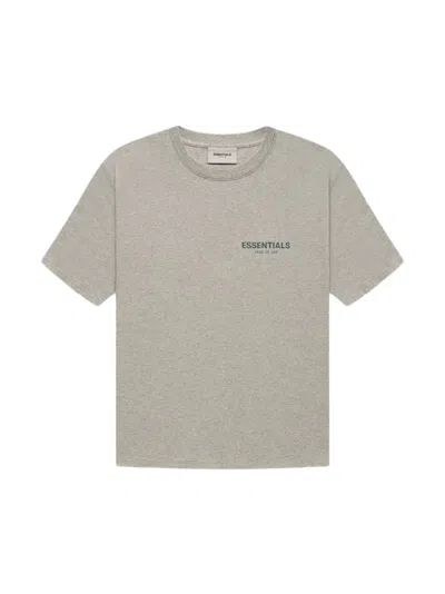 Pre-owned Fear Of God Men's  Essentials Core Collection T-shirt In Dark Heather Oatmeal
