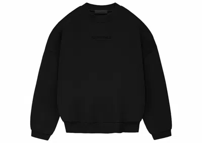 Pre-owned Fear Of God Men's  Essentials Crewneck Sweatshirt In Jet Black