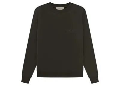 Pre-owned Fear Of God Men's  Essentials Crewneck Sweatshirt In Off Black