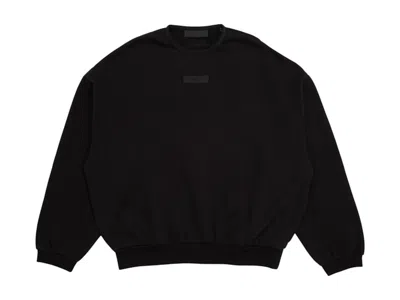 Pre-owned Fear Of God Men's  Essentials Crewneck Sweatshirt (ss24) In Jet Black