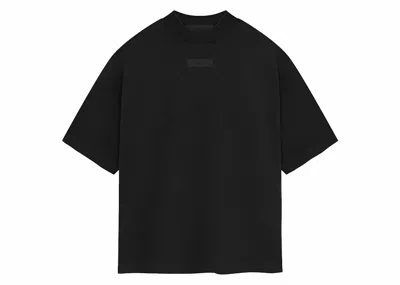 Pre-owned Fear Of God Men's  Essentials Crewneck Sweatshirt Tee Shirt In Jet Black