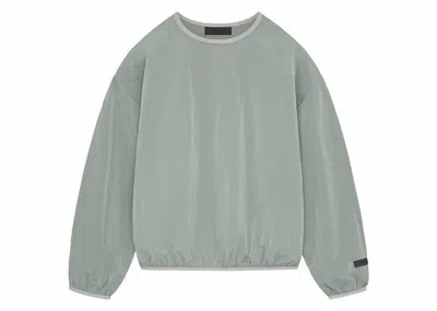 Pre-owned Fear Of God Men's  Essentials Crinkle Nylon Pullover Crewneck Sweatshirt In Seal