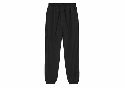 Pre-owned Fear Of God Men's  Essentials Crinkle Nylon Trackpants In Jet Black