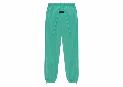 Pre-owned Fear Of God Men's  Essentials Crinkle Nylon Trackpants In Mint Leaf In Green