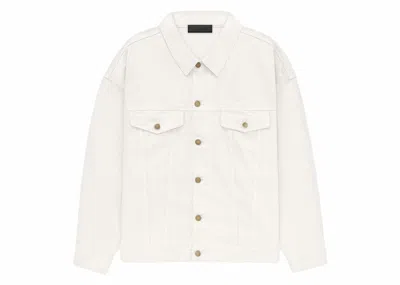 Pre-owned Fear Of God Men's  Essentials Denim Jacket In Cloud Dancer