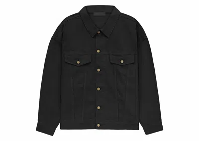 Pre-owned Fear Of God Men's  Essentials Denim Jacket In Jet Black