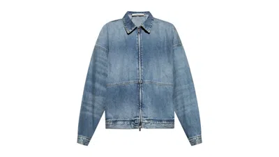 Pre-owned Fear Of God Men's  Essentials Denim Trucker Jacket In Classic Blue