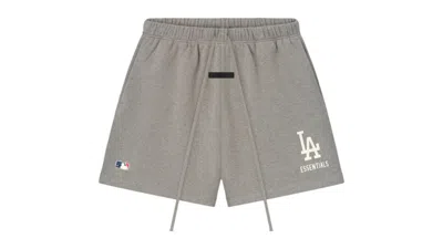 Pre-owned Fear Of God Men's  Essentials Dodgers Classic Sweatshort In Concrete Heather