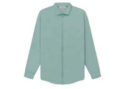 Pre-owned Fear Of God Men's  Essentials Filled Nylon Shirt Jacket In Sycamore