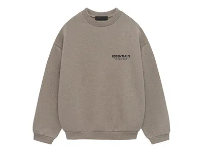 Pre-owned Fear Of God Men's  Essentials Fleece Crewneck Sweatshirt (fw24) In Heather Gray