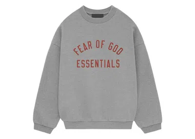 Pre-owned Fear Of God Men's  Essentials Fleece Crewneck Sweatshirt In Dark Heather
