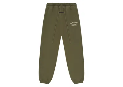 Pre-owned Fear Of God Men's  Essentials Fleece Essential Sweatpant In Military In Green