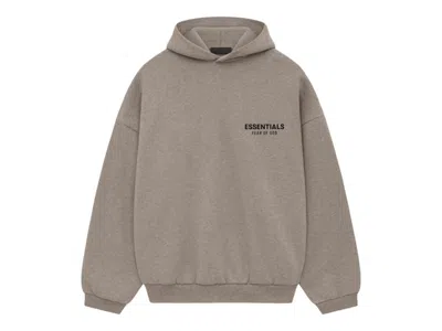Pre-owned Fear Of God Men's  Essentials Fleece Hoodie (fw24) In Heather Gray